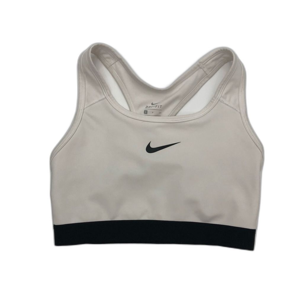 Nike Dri-Fit White Unpadded Mesh Lined Sports Bra Size Small Workout, Athleisure